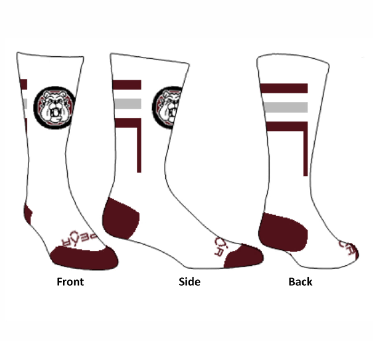 Bulldogs Custom Designed Crew Sock